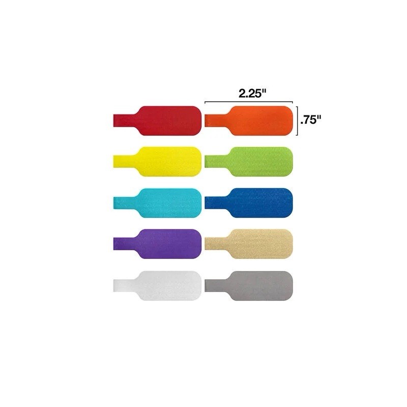 Wrap-It Cable Labels Medium 10 Pack Multicolor Reusable Easy to Write On