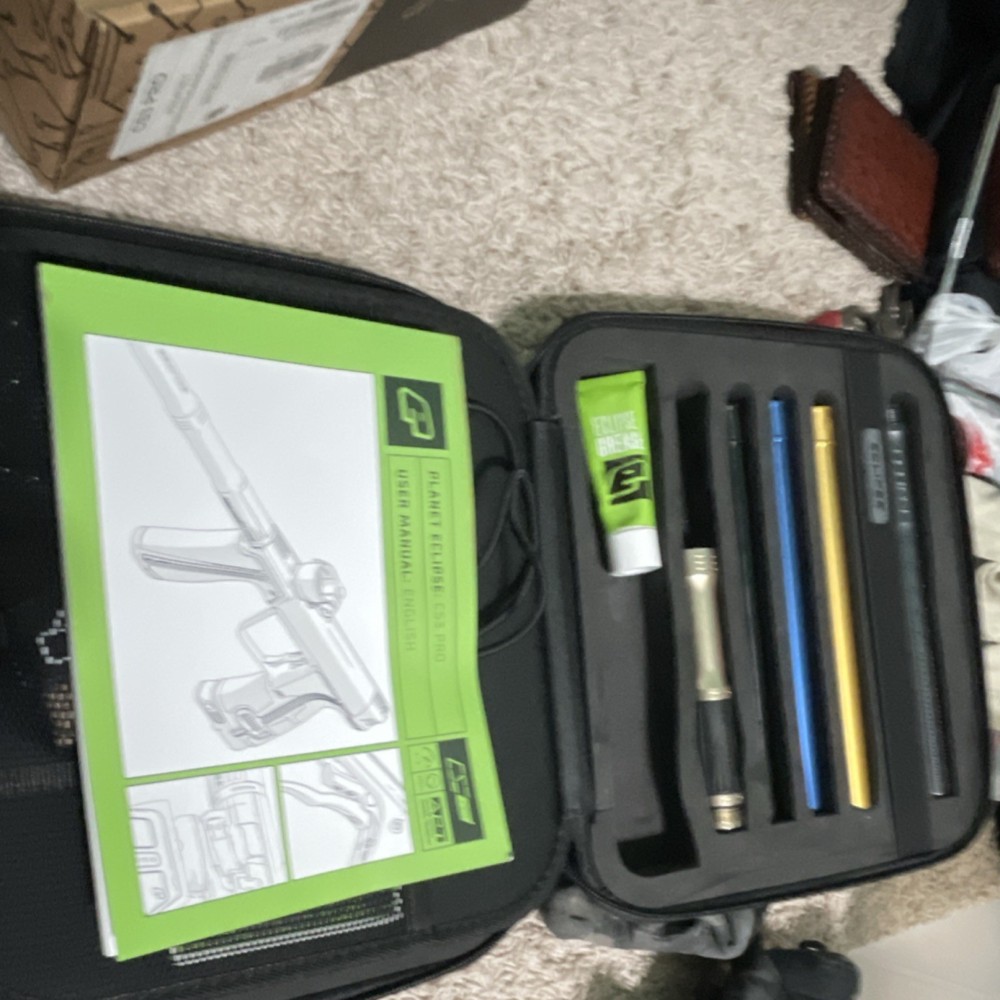Planet Eclipse CS3 Pro Paintball Marker Package with Barrels, Case, Accessories