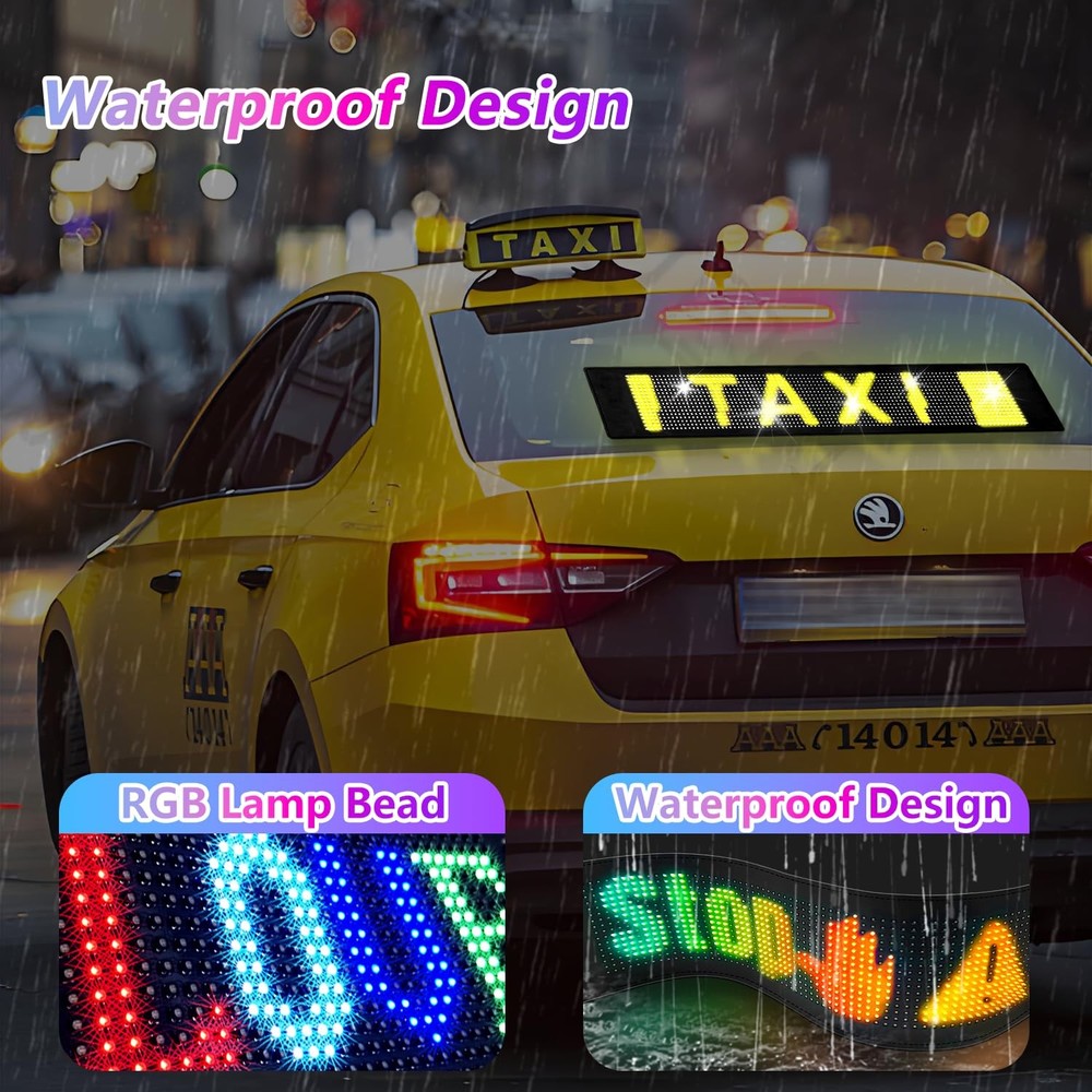 LED Sign 23"x5" Programmable w/ Bluetooth App Control - Huge Bright RGB