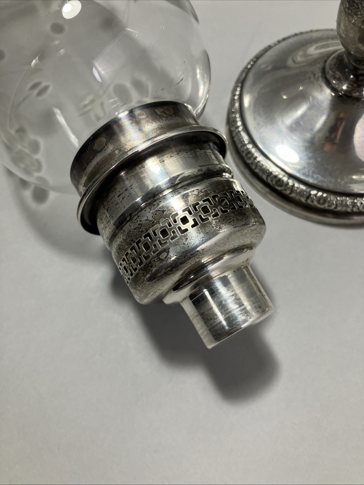 International Silver Prelude-Plain “Sterling Hollowware” Weighted Hurricane Lot