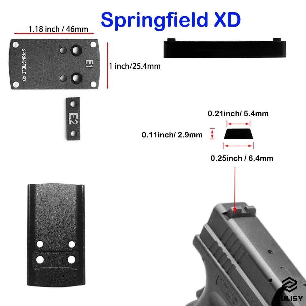 Tactical Plate E1 Mount Red Dot Sight Mount Base for Springfield sd9ve XD Mount