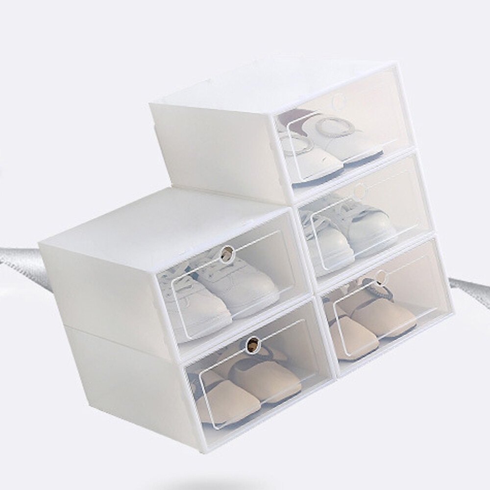 20/24Pcs Foldable Plastic Transparent Shoe Box Storage Clear Stackable Organizer