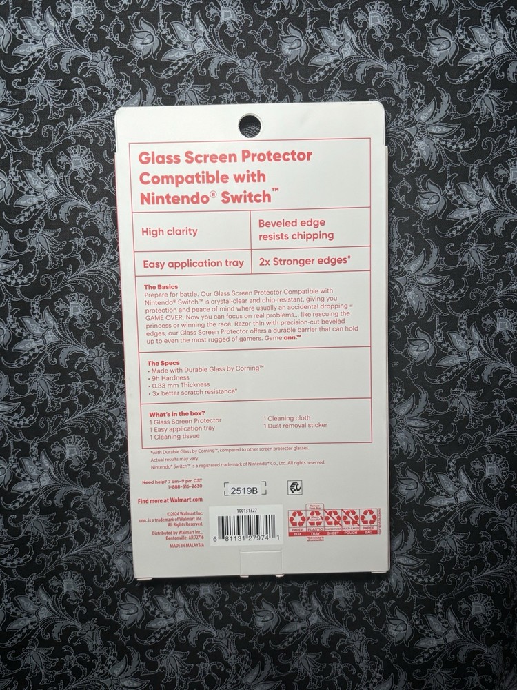 onn. Glass Screen Protector Clear Scratch Resistant for Nintendo Switch