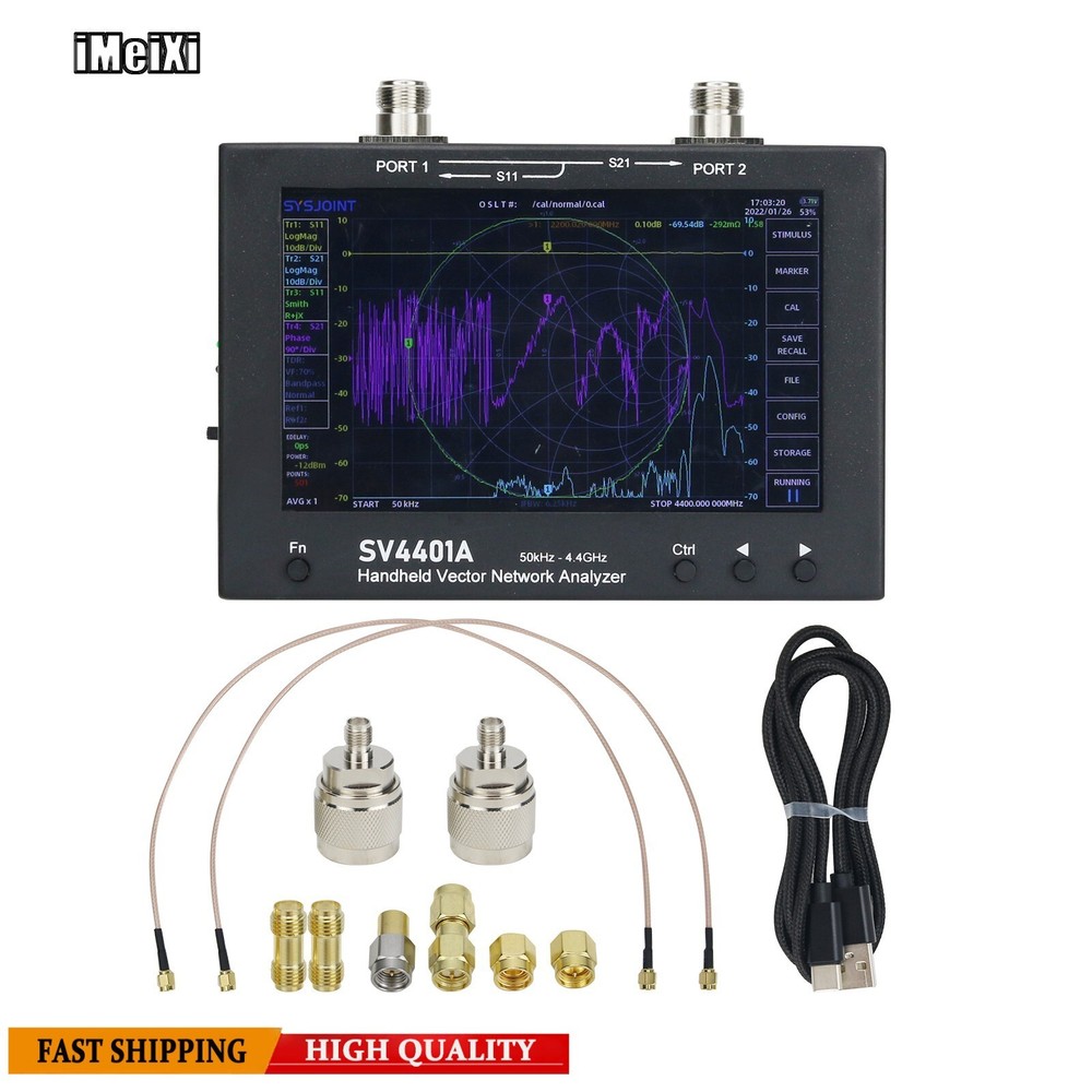 SV4401A 50KHz-4.4GHz VNA Vector Network Analyzer 100DB Dynamic International