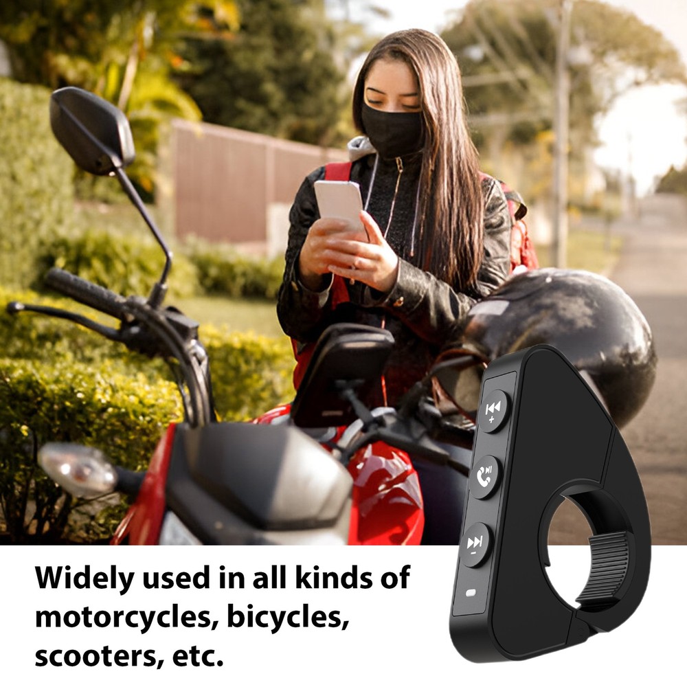 Motorcycle Helmet Headset Controller BT Wireless Remote Control Handlebar Button
