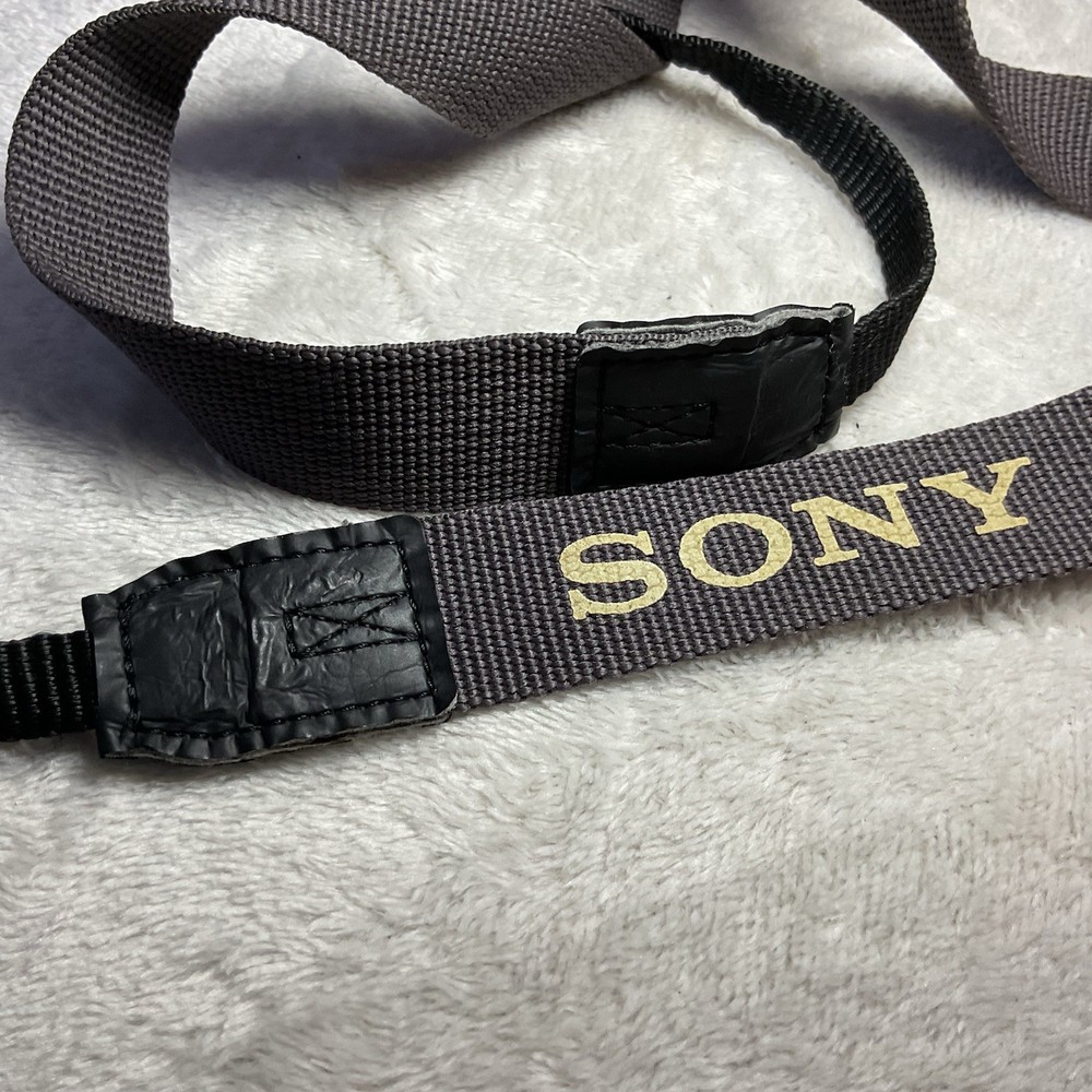 Vintage Sony Camera Neck Strap Gray Black Adjustable