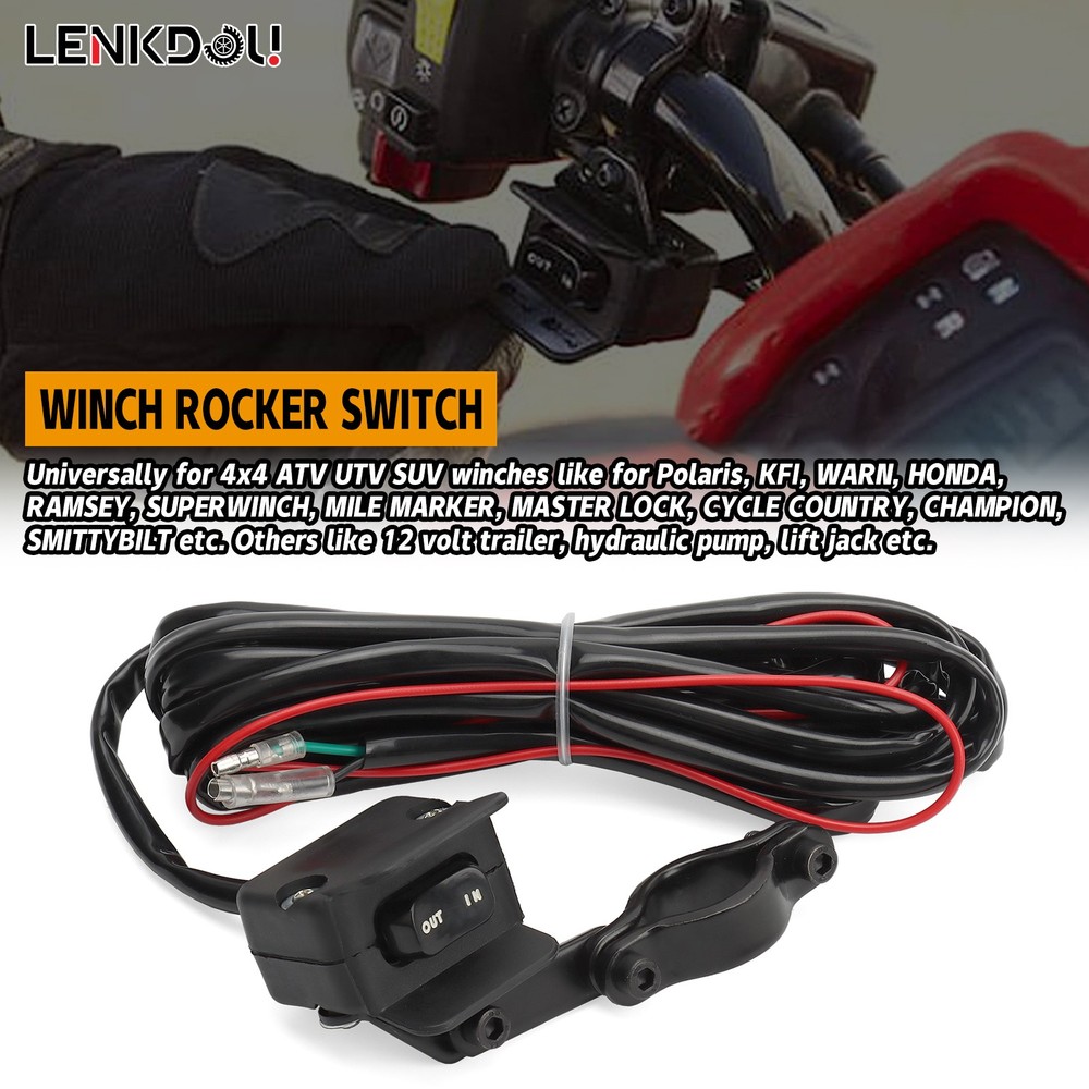 12V Handle Bar Control Switch Winch Rocker Thumb Switch Mounting Bracket for ATV