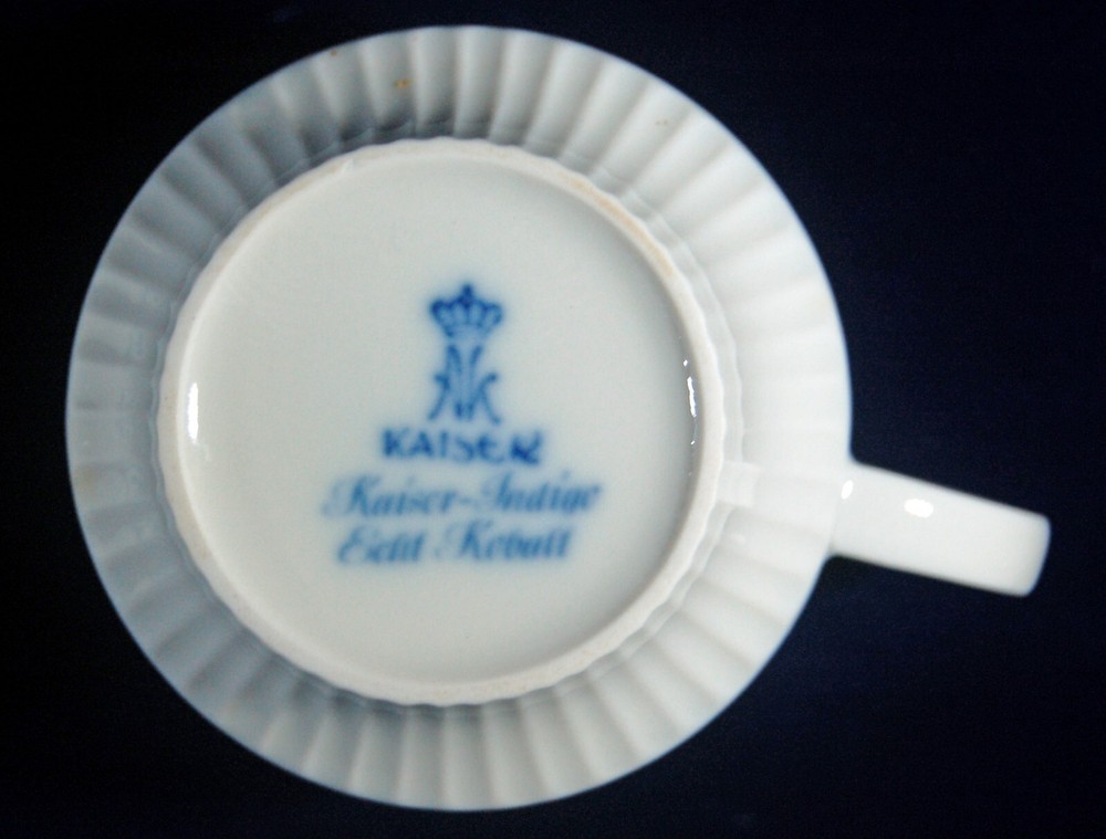 KAISER INDIGE - THREE FLAT CUPS - RIBBED SIDE BOTTOM