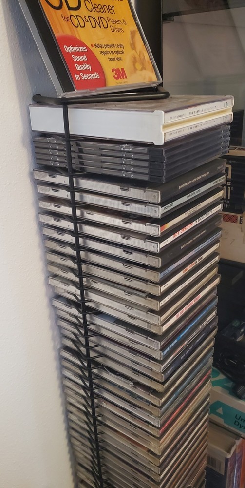 2x Atlantic 35 CD Case Holder Rack - Black Wireframe Wall-Mounted Design