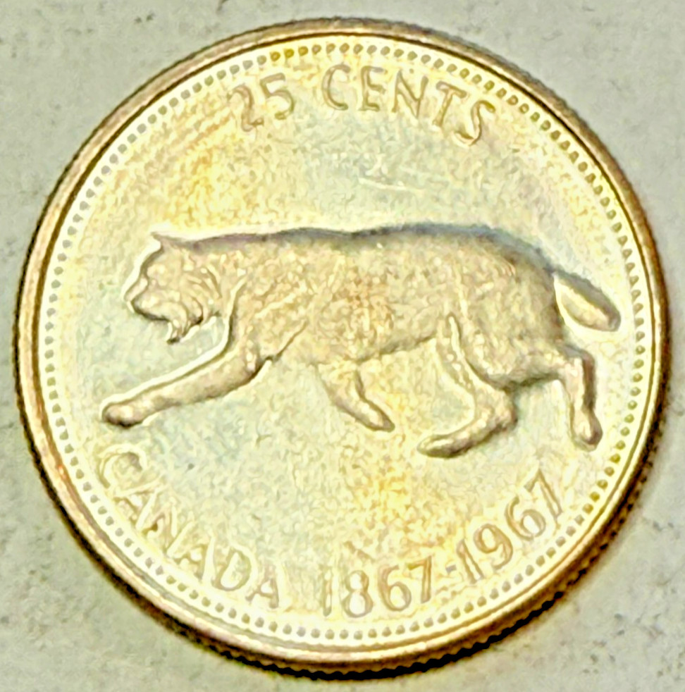 1867-1967 Canada Centennial Silver Quarter