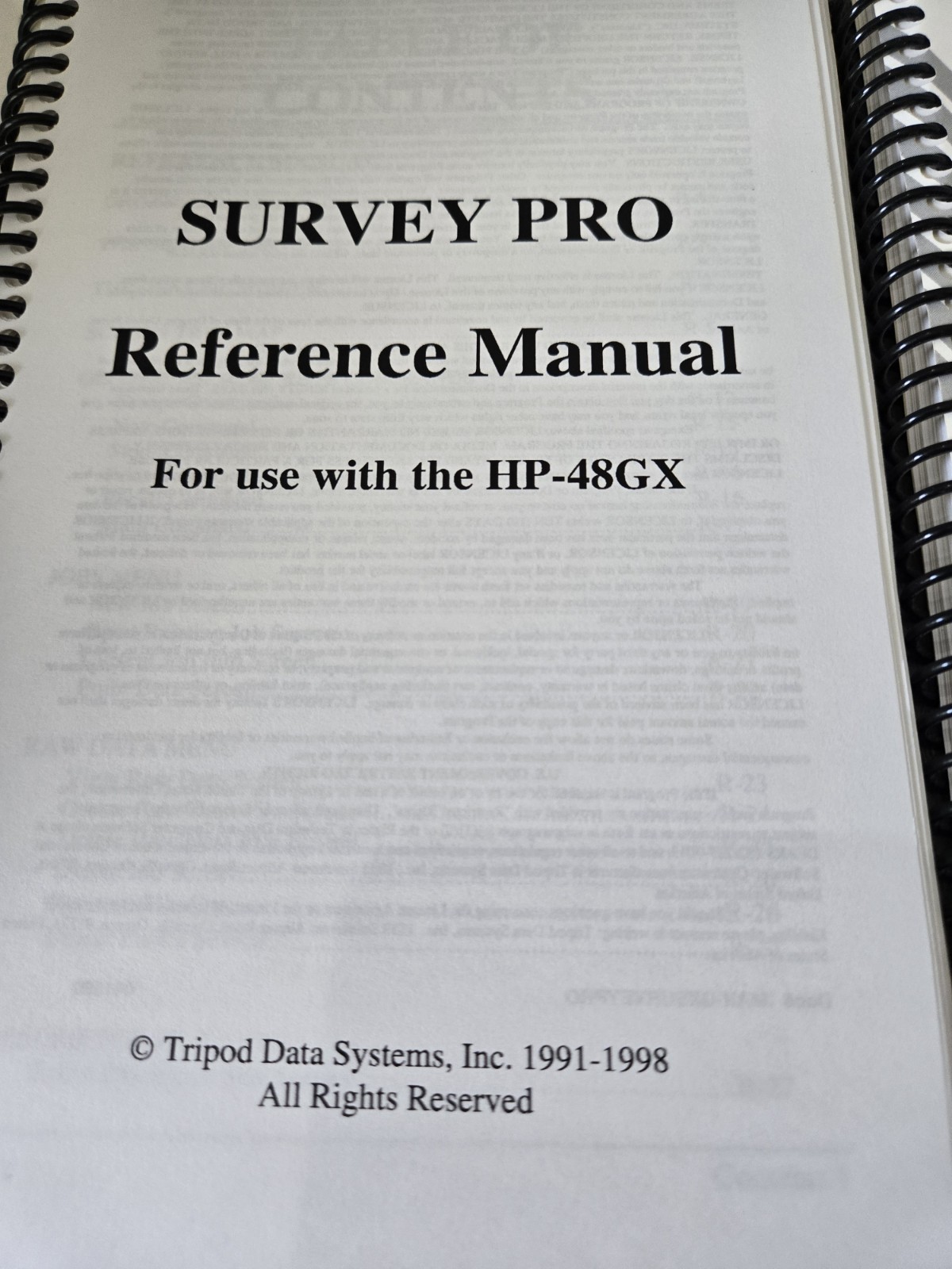 TDS-48GX Survey Pro Reference, TDS-48GX Survey Pro User's Manual