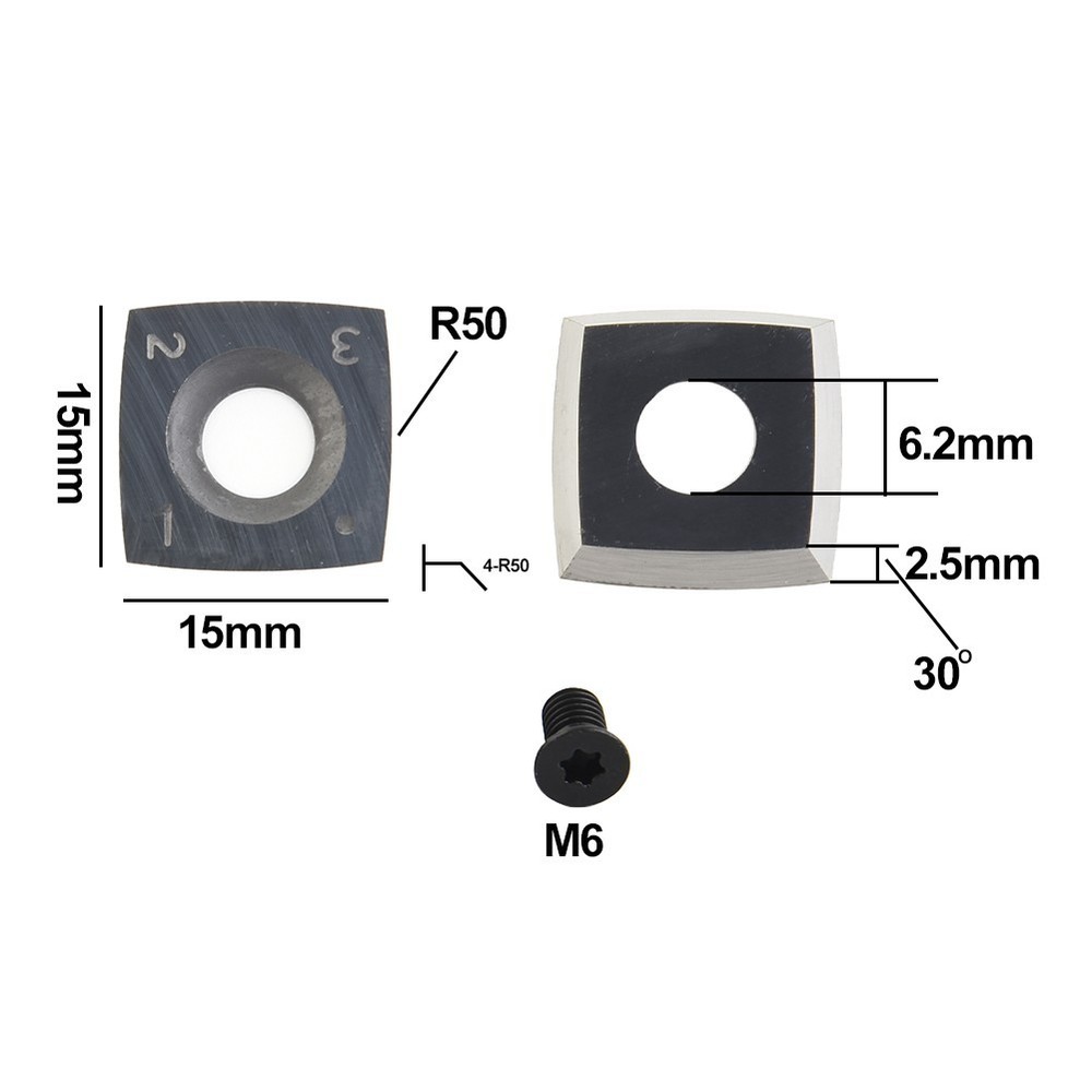 15mm Square Carbide Inserts for Tool Replacement in Woodworking Projects