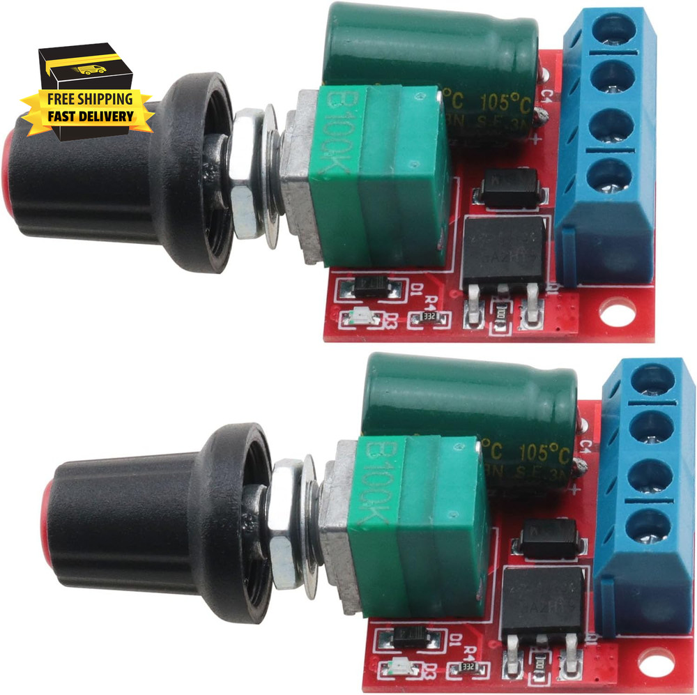2PCS PWM DC Motor Speed Controller DC4.5V-35V Speed Adjustable Switch Module Spe