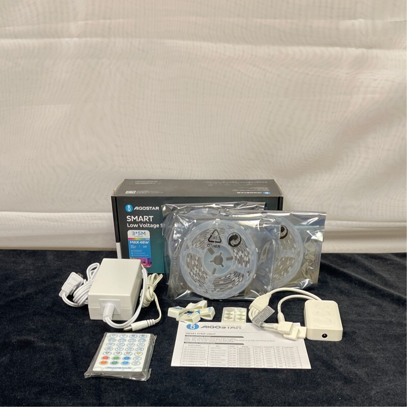 Aigostar White Adjustable Color Changing Smart Low Voltage Strip Light 3*5
