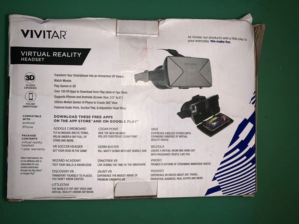 Vivitar Dream on Virtual Reality Headset VR160