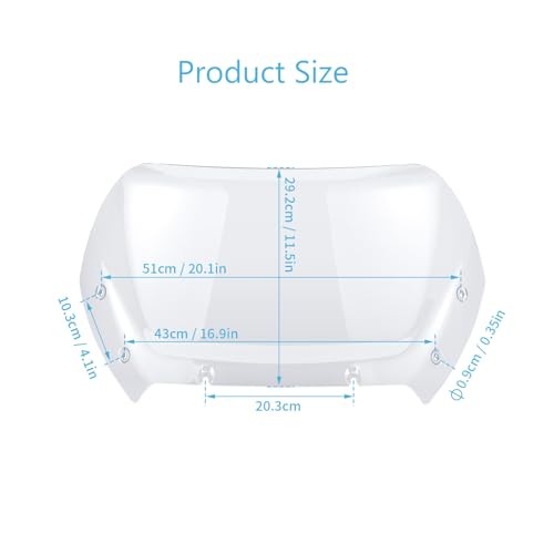 11.5" Wave Windshield Windscreen Wind Splitter Compatible for Harley CVO Clear