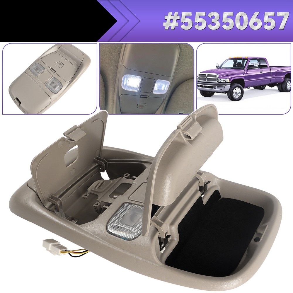LED Interior Overhead Ceiling Console Dome Light Storage For 98~02 Ram 1500 2500