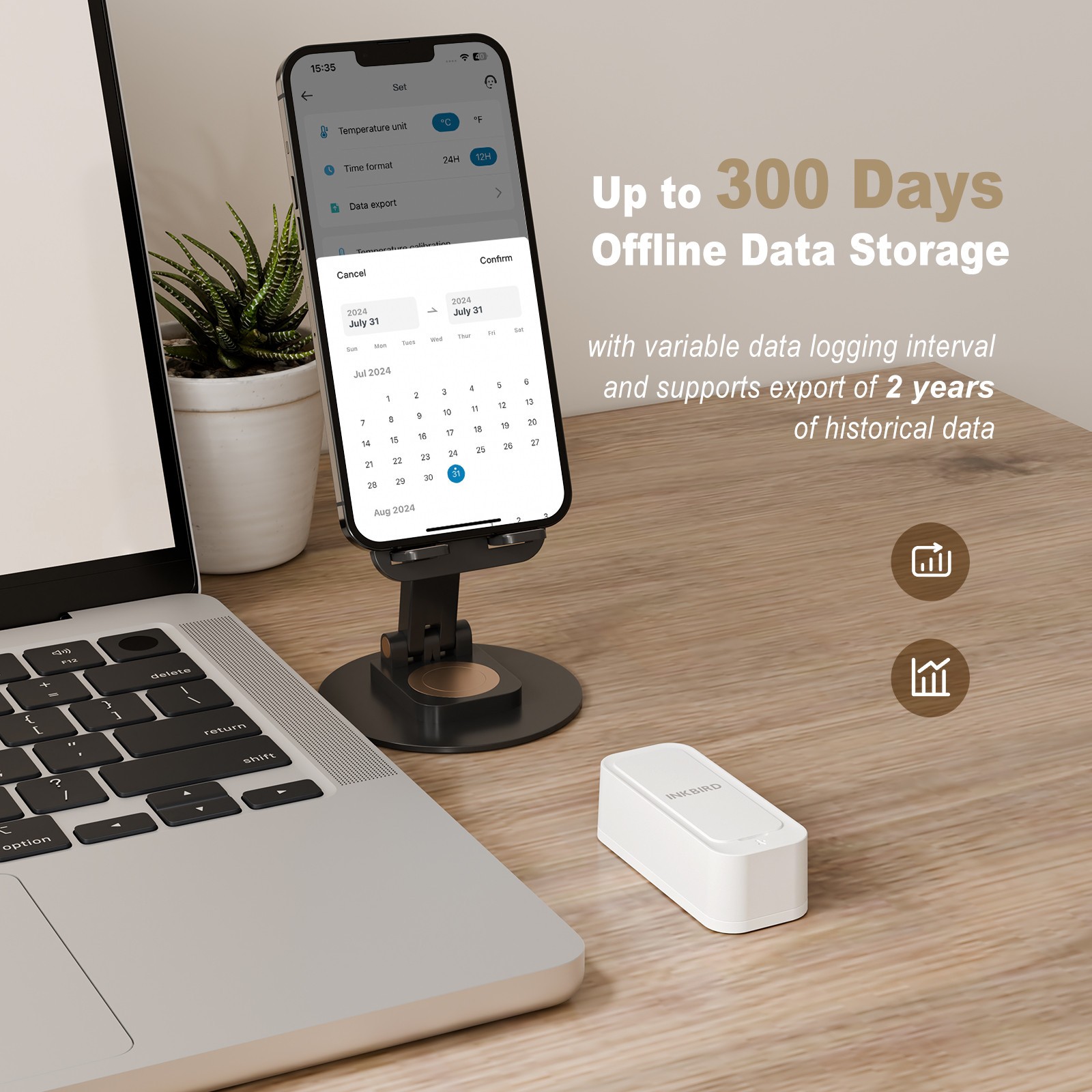 3-Pack Indoor Outdoor Thermometer Hygrometer Bluetooth Refrigerator Data Record