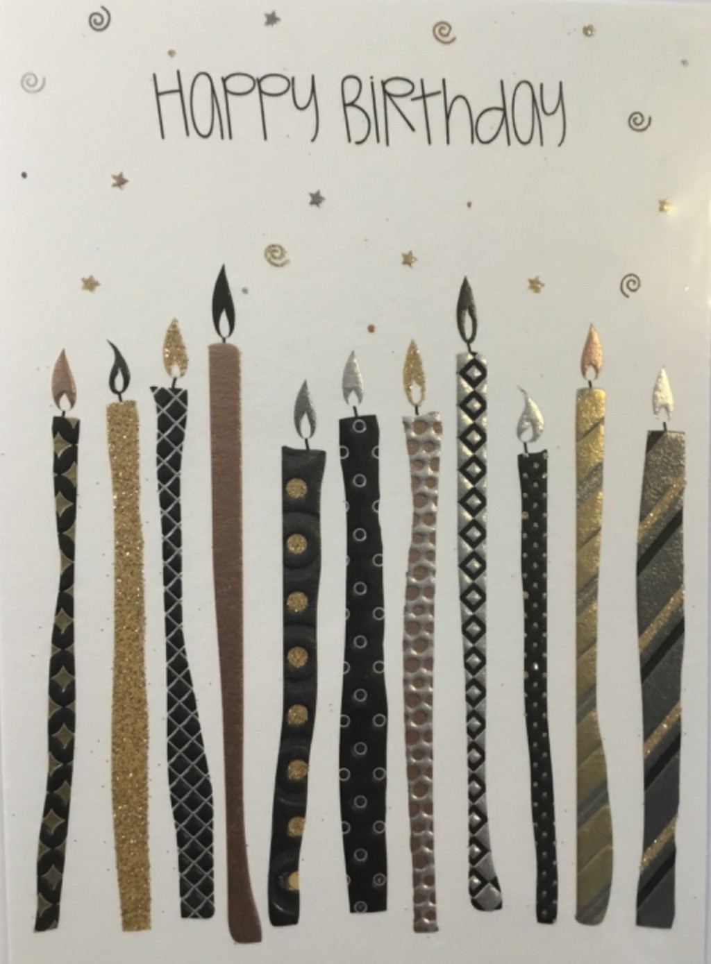 Notes & Queries- Birthday- Candles- Embossed Foil and Glitter- United Kingdom