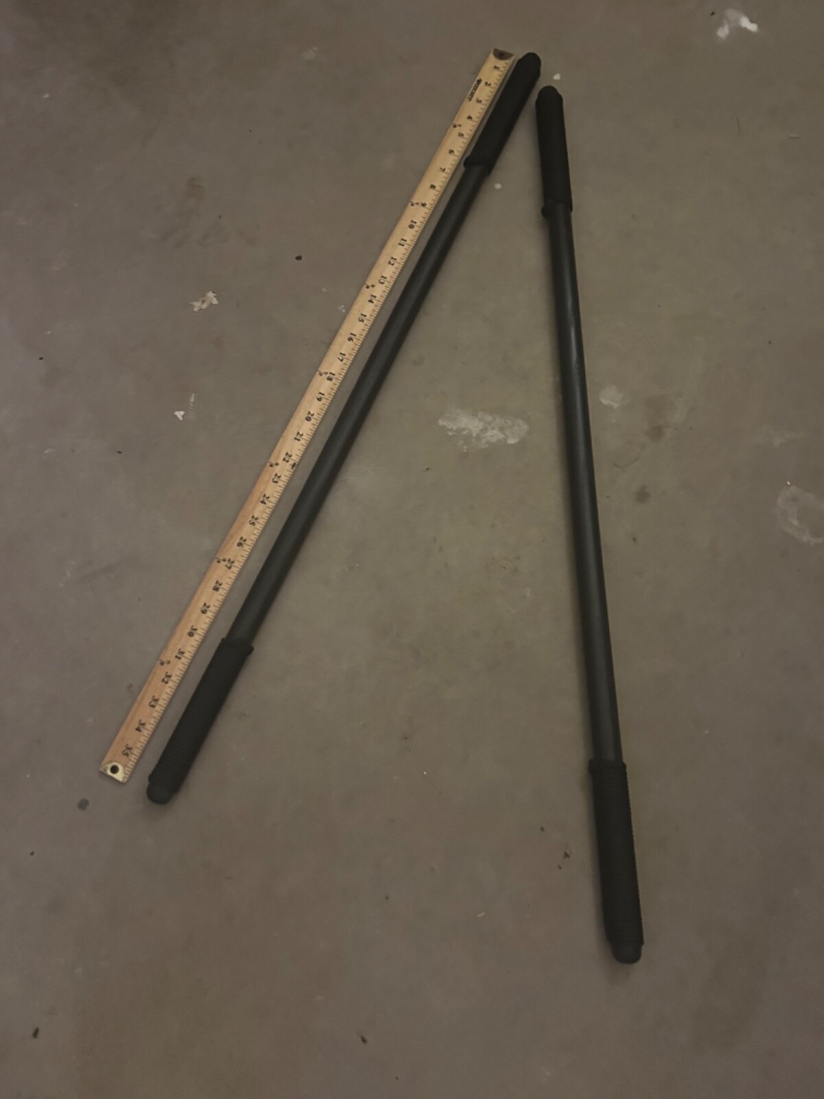 Pair Of Handmade Tactical Ninja Hanbo Escrima Fight Sticks - 36" - Black