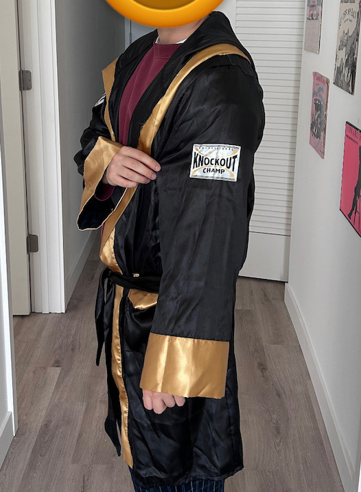 Knockout Black and Gold Boxing Robe