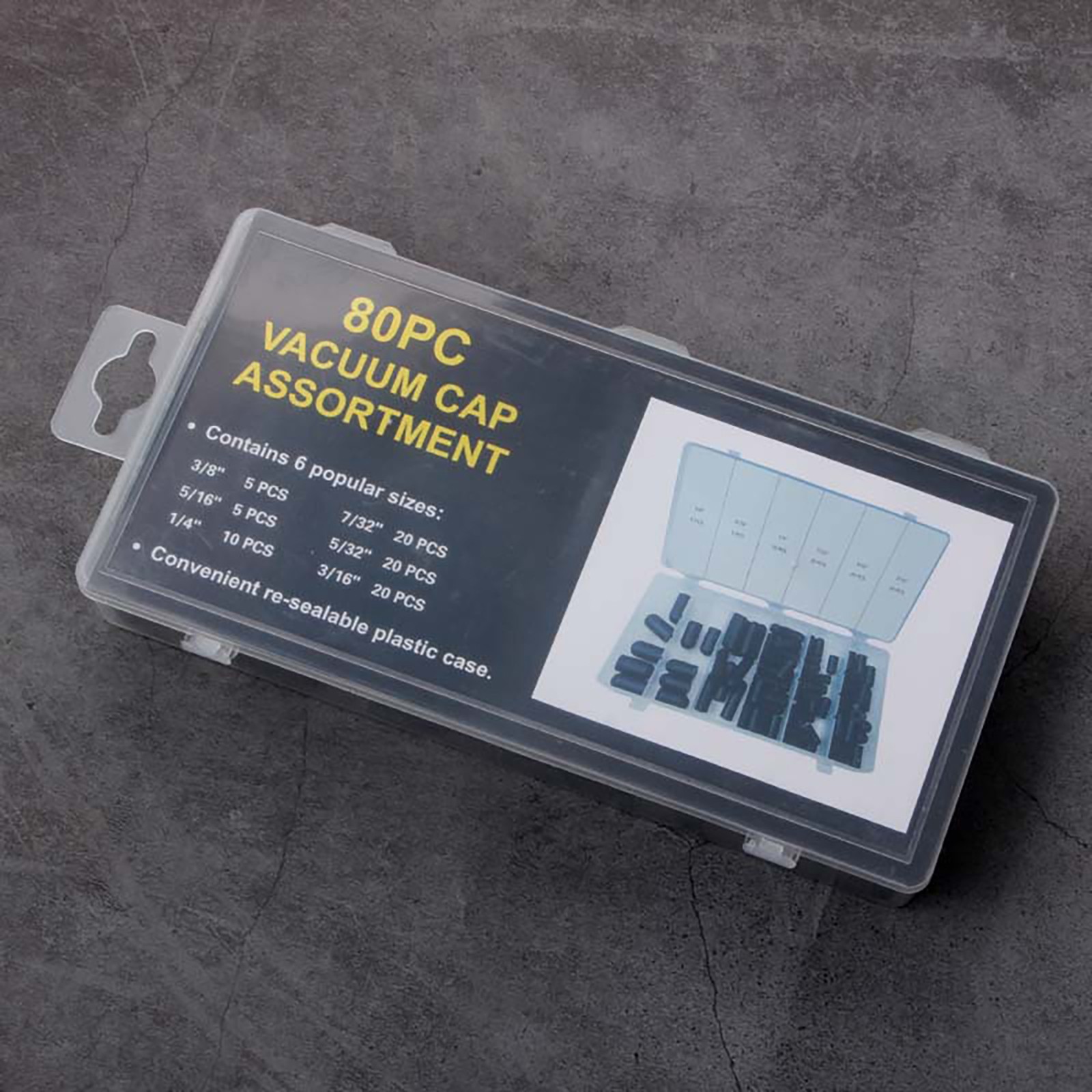 80pcs Silicone Hose Cap Vacuum Cap Block Off Assortment Kit For Manifold