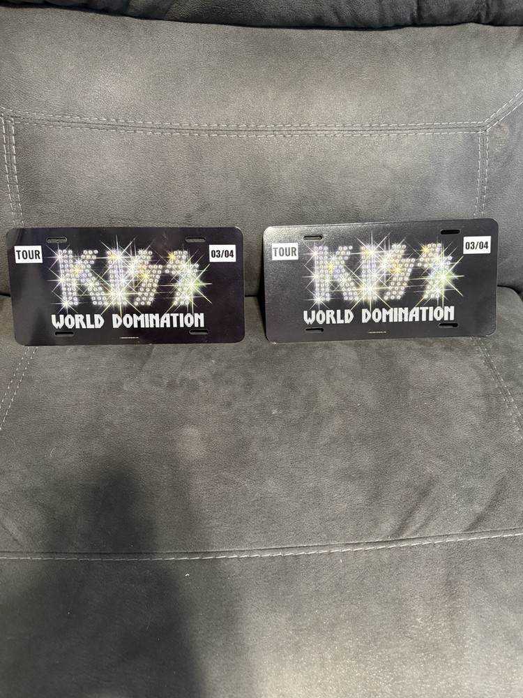 Kiss World Domination License Plates 2 Plates