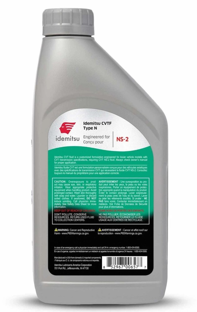 Continuously Variable Transmission Fluid (CVTF) 1 Quart IDEMITSU Type N, NS2