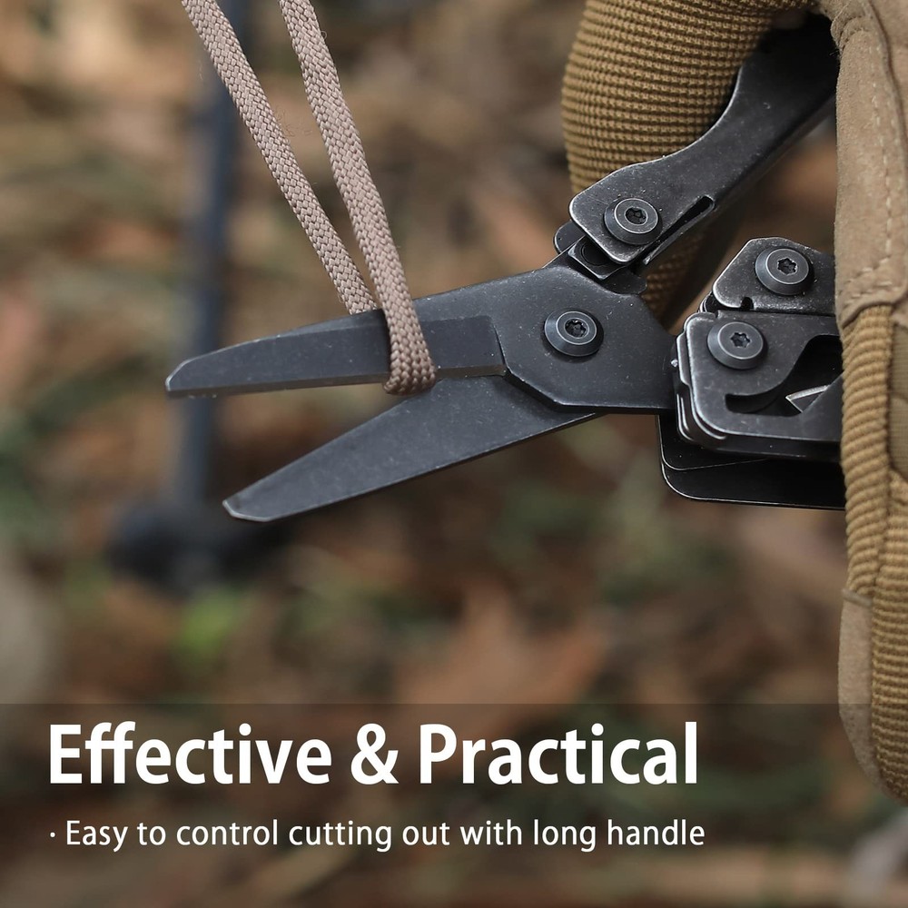 Heavy Duty Multitool Pliers with Pocket Scissors, Replaceable Wire Cutters, N...