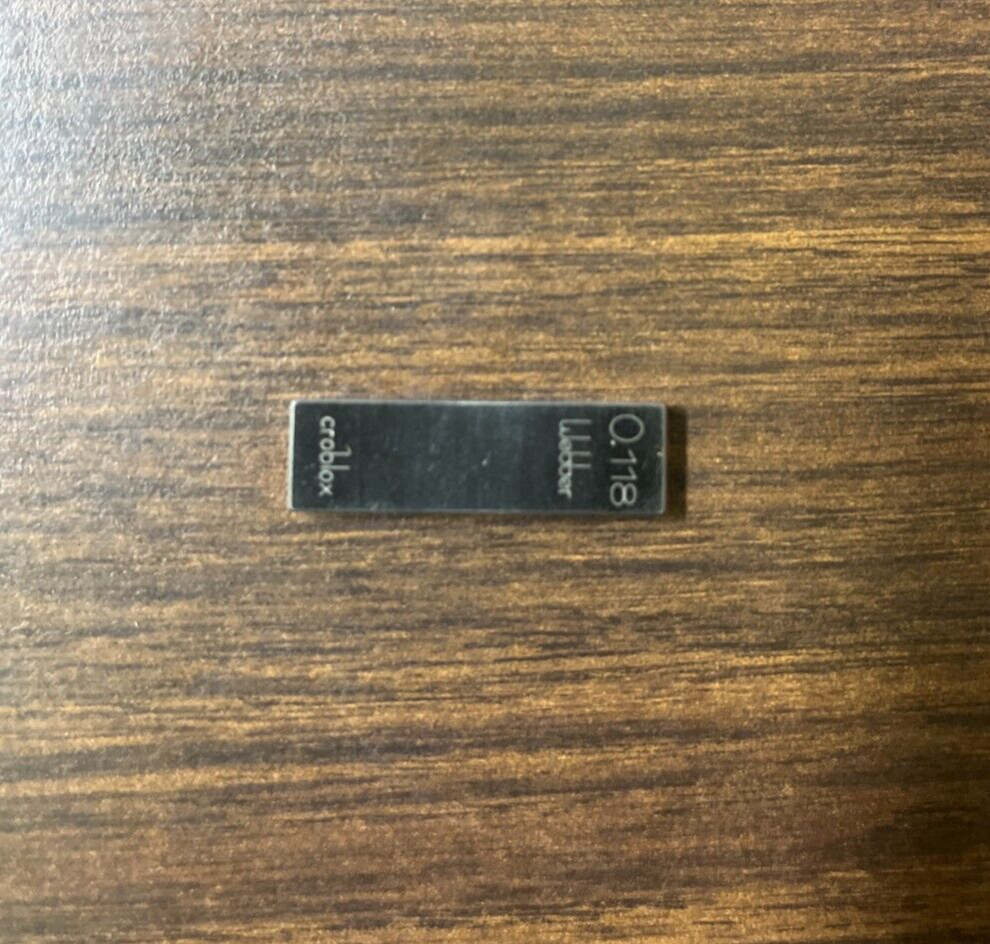 .118" Starrett-Webber Gage Block with certification