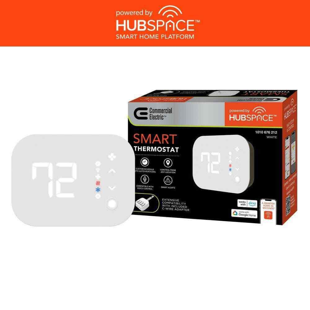 CE Smart Programmable Thermostat Wi-Fi/Bluetooth Enabled Powered by Hubspace
