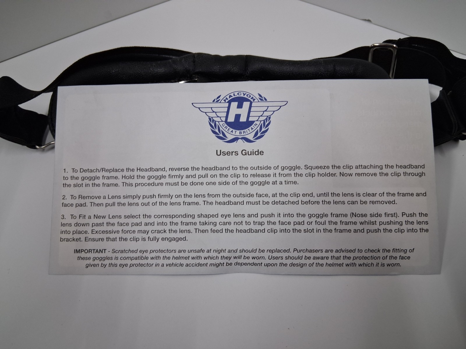 Halcyon Mark 9 Deluxe Motorcycle Goggles Classic Racing Aviation England