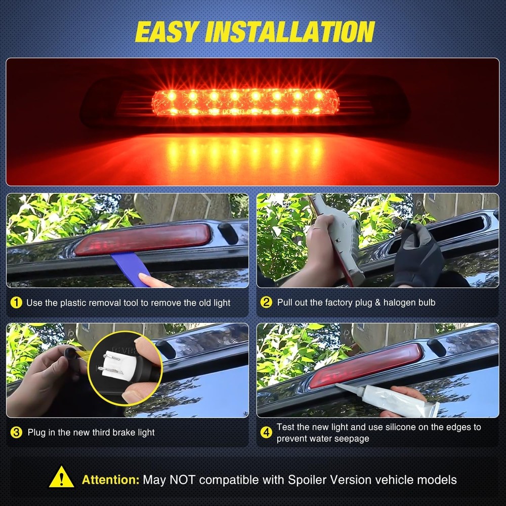 Third Brake Light Tail High Mount 3rd Stop Light for Toyota 4Runner 2003-2009