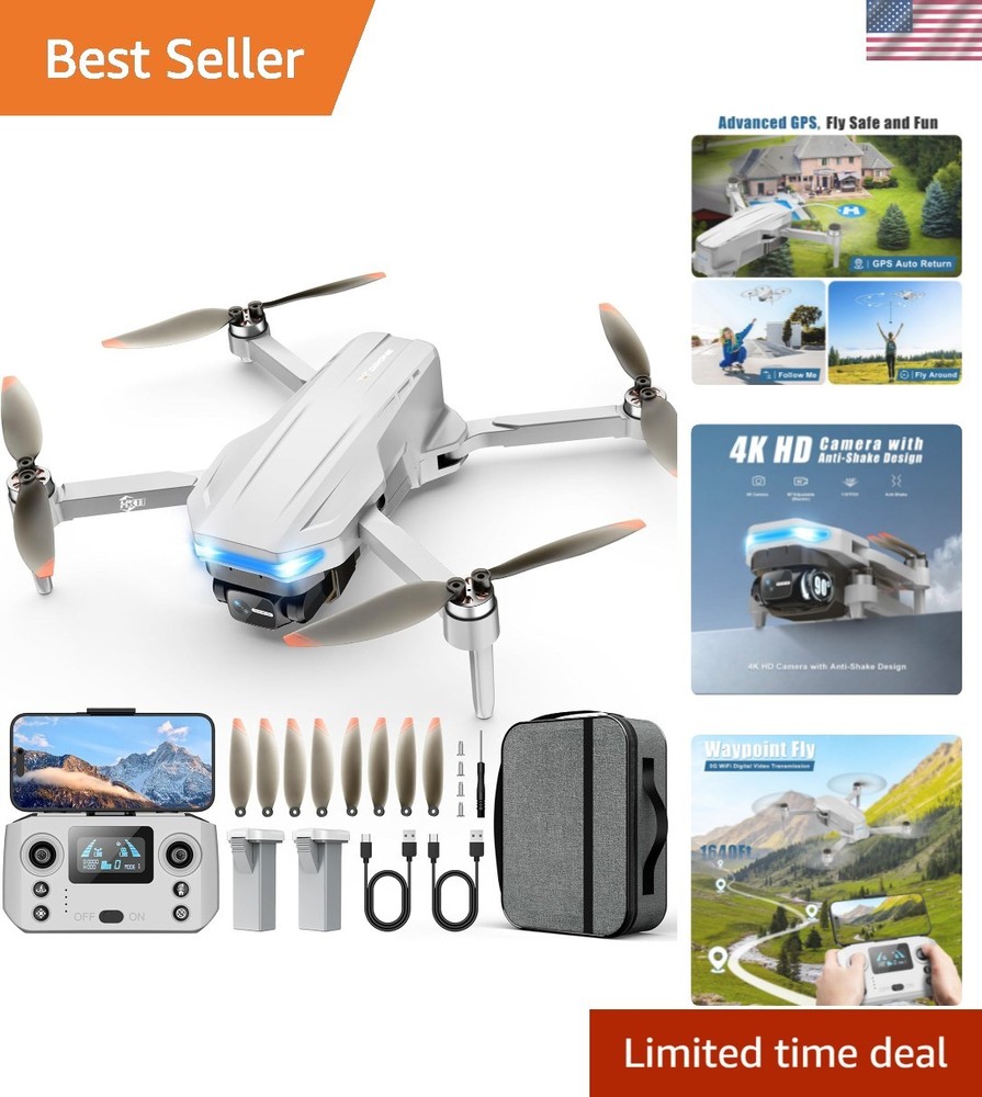 Drones with Camera for Adults 4K, GPS Auto Return, Waypoint Flight, Orbit Fly...