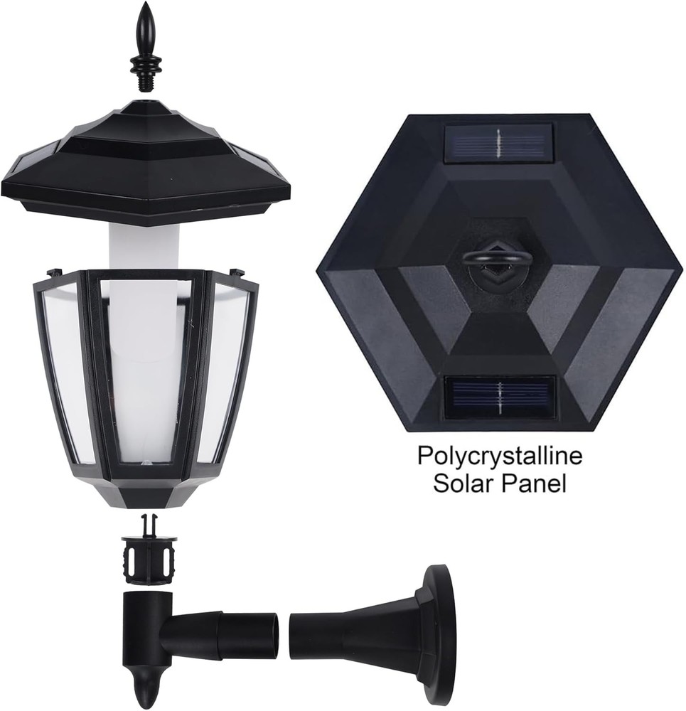 Dynaming 2 Pack Solar Flame Wall Lanterns Outdoor, Solar Powered Wall Mounted Sc