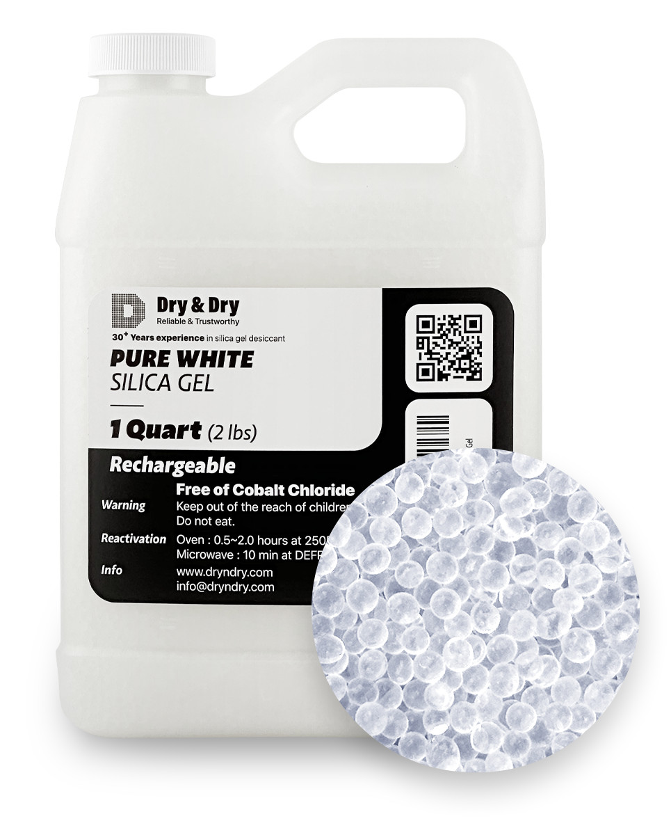 1 Quart(2 LBS) White Silica Gel Beads-Rechargeable