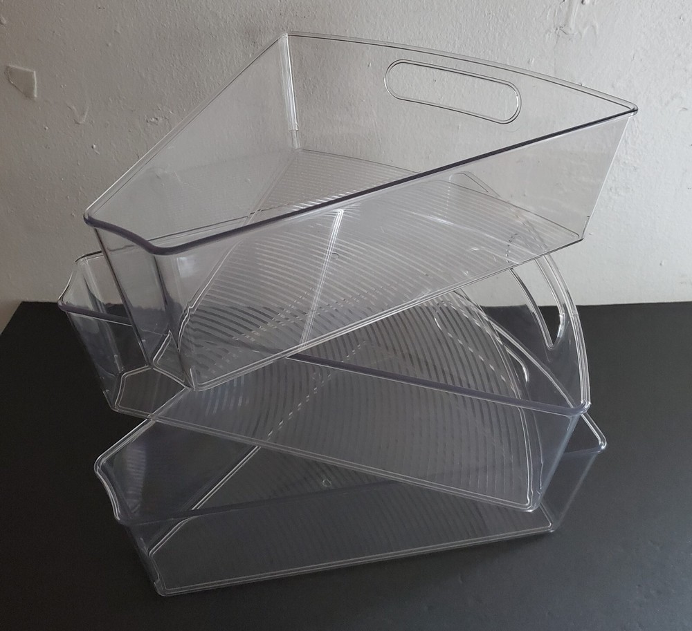 3 Plastic Storage Conditioners With Front Handle New
