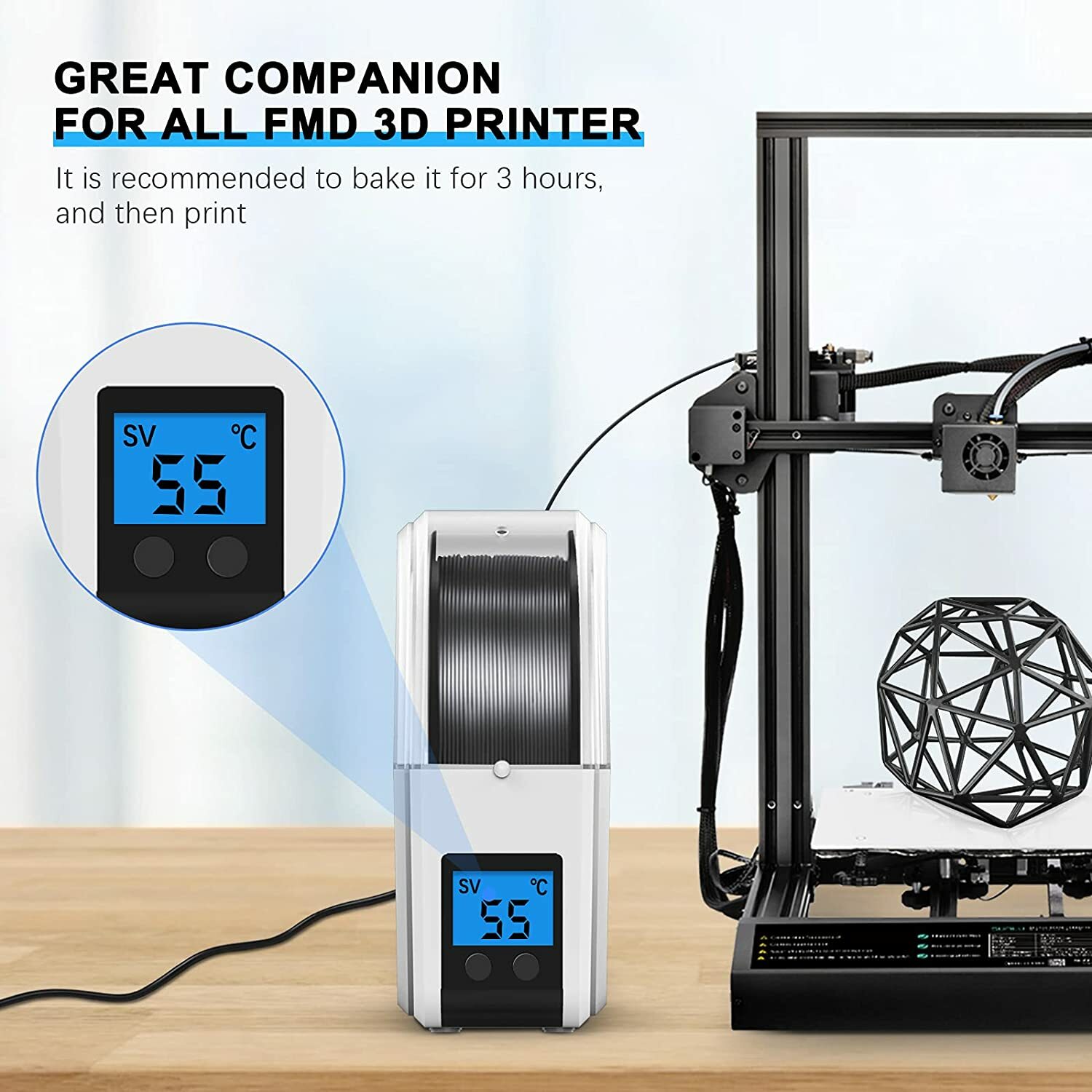 Sunlu S1/Upgraded S2 FilaDryer 3D Printer Filament Dryer 1.75mm Storage Box