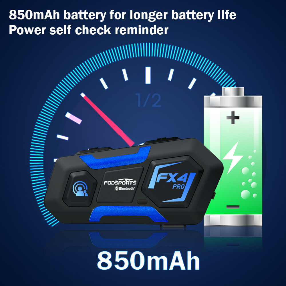 Motorcycle Headset Intercom Intercom FX4 PRO 1000m Full Duplex 4 Tab FM