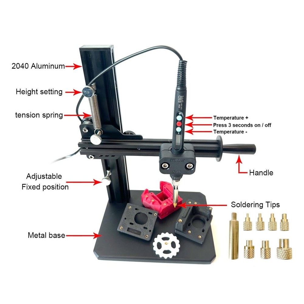 Heat Set Insert Tool with 370PCS Threaded Inserts Brass Inserts 3D Printing