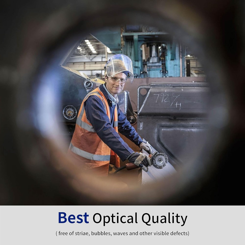 Full Face Impact Resistant Safety Shield | Clear Polycarbonate Visor + Replac...