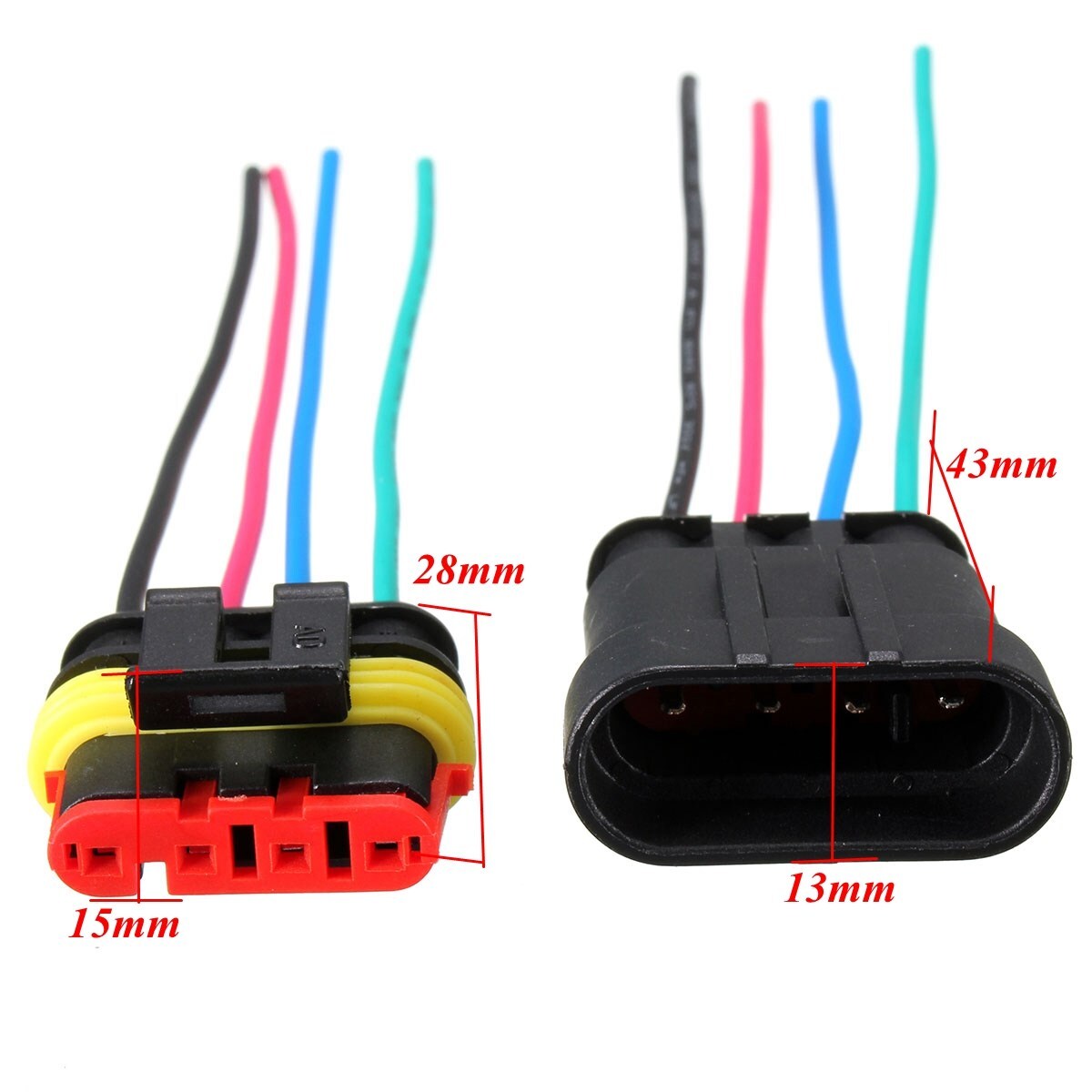 3-Pin/Way Waterproof Electrical Connector + Attached Wire Cable Plug Car Sealed
