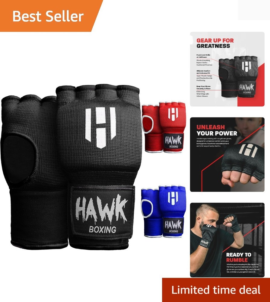 Professional Boxing Inner Gloves with Gel Padding & Quick Wraps - Small-Medium