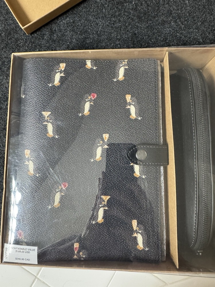 Coach Notebook Pencil Case Penguin Pattern