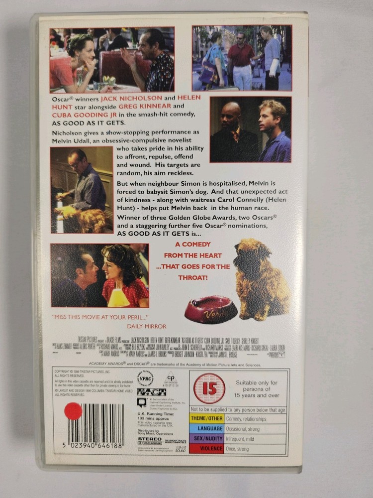 As Good As It Gets (1997) VHS