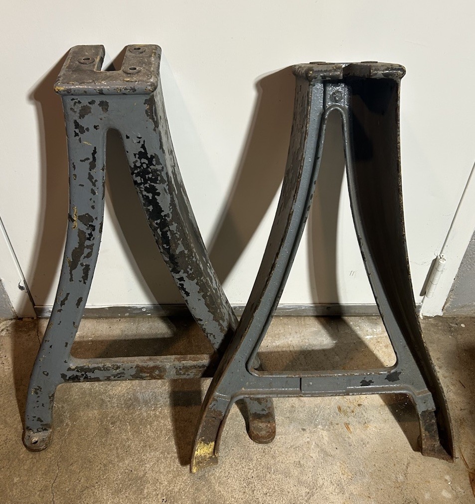 Vintage Cast Iron Steel Lathe Table Legs Stand Industrial Steam Punk