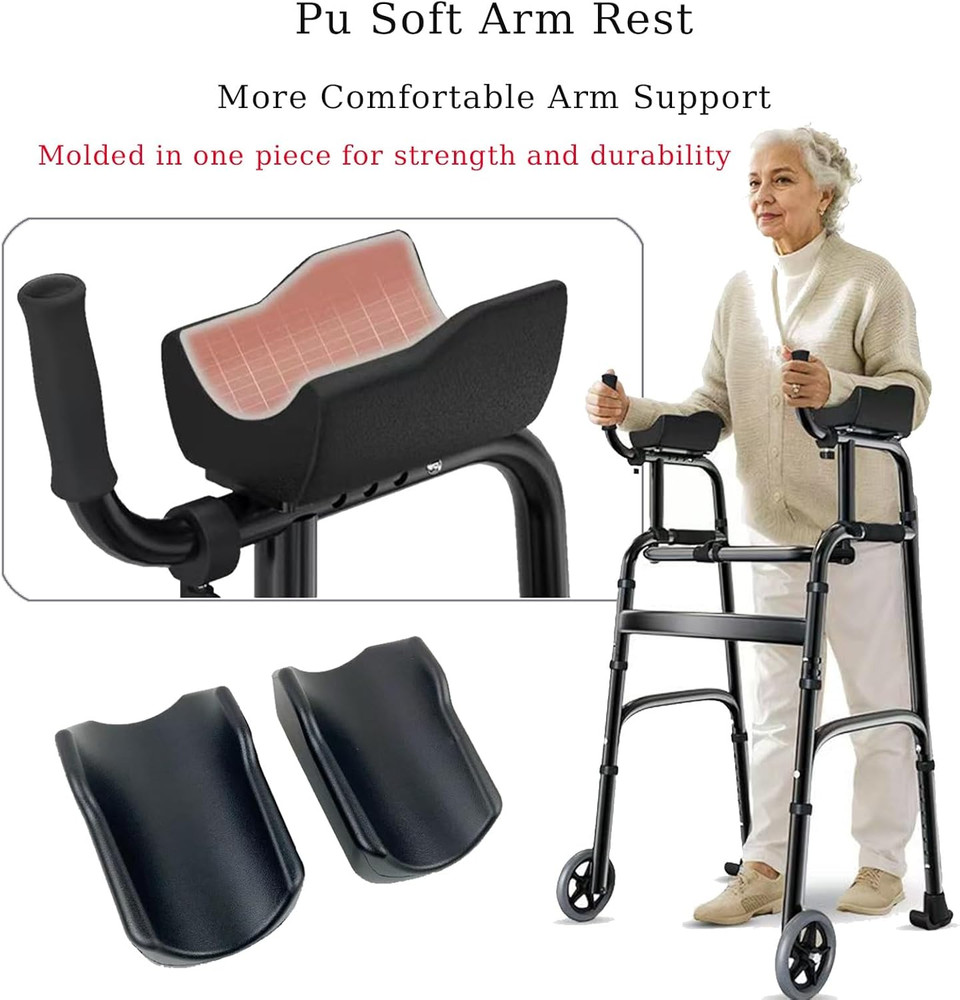 2 Pack Walker Armrest Pads, Universal Replacement Armrest Pads, Upright Walker A