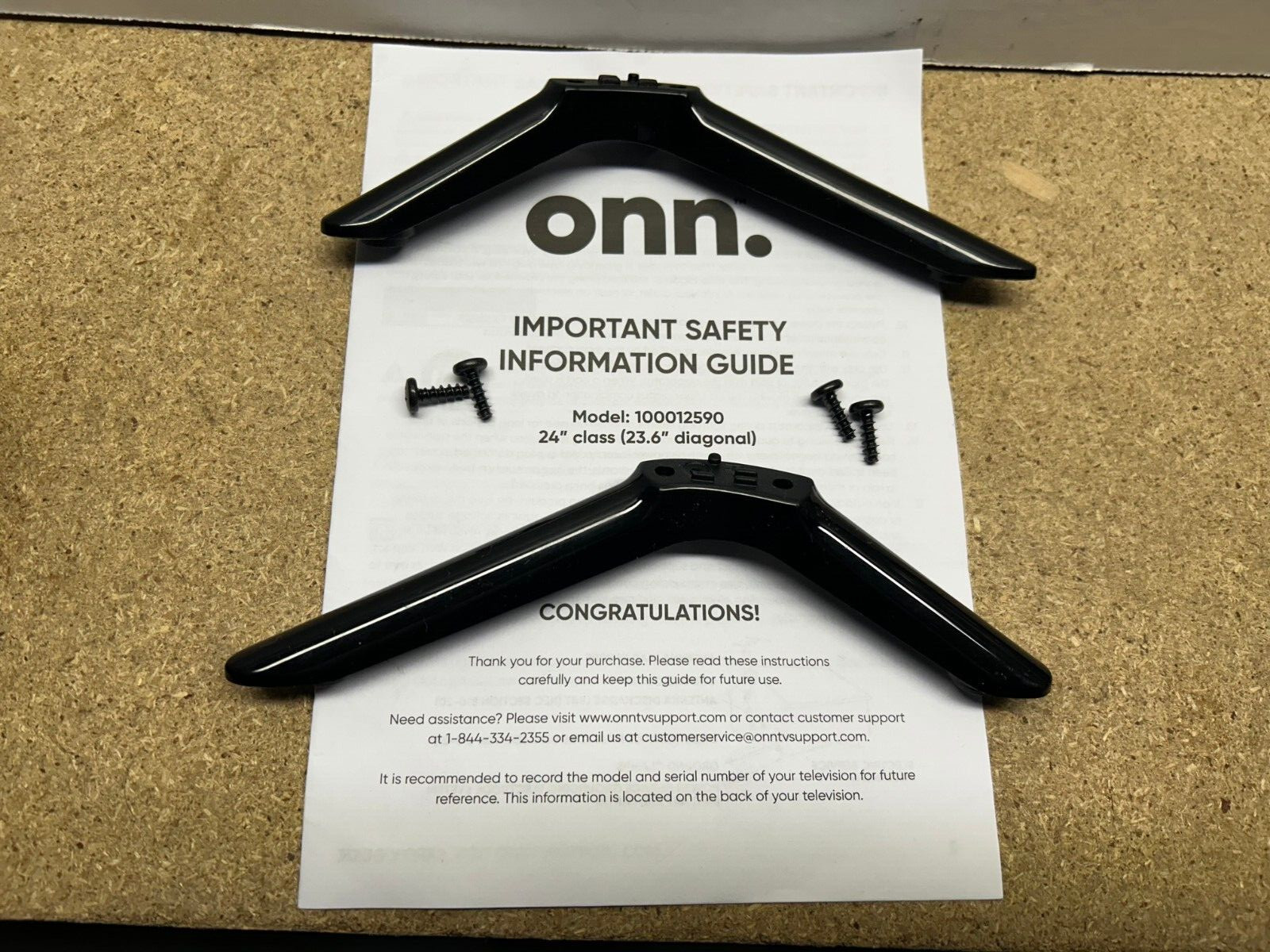 ONN 24" 100012590 Stand / Legs W Screws L / R