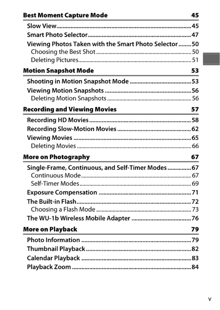 Nikon 1 S1 — User Reference Manual Guide — 1/2 Size, 5.5" x 8.5" Small Compact