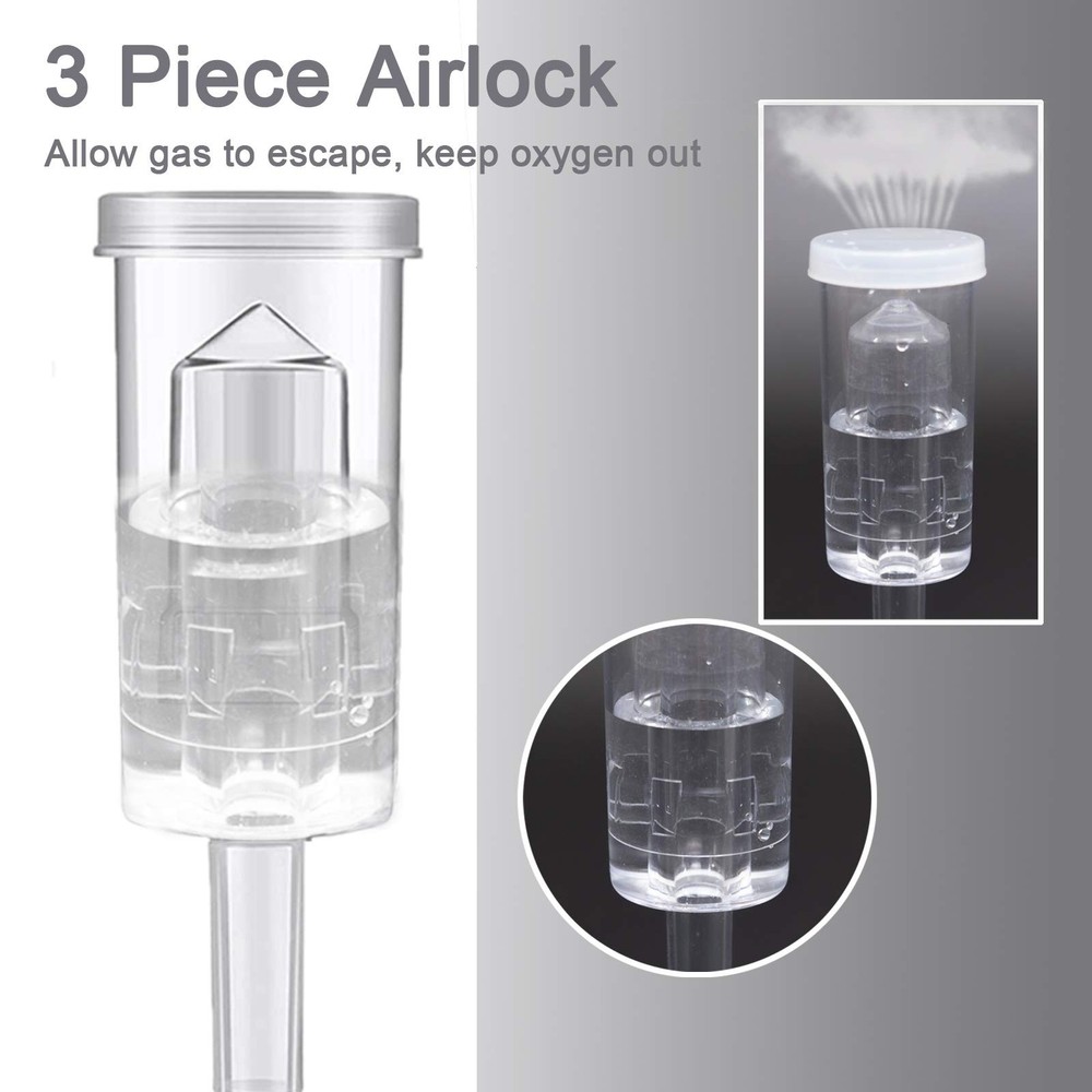 3-Piece Airlock Fermentation Beer Wine Brewing Air Locks 3Pack transparency